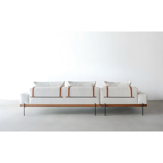 Beyaz Keten Sol Köşe Koltuk - Soho 250