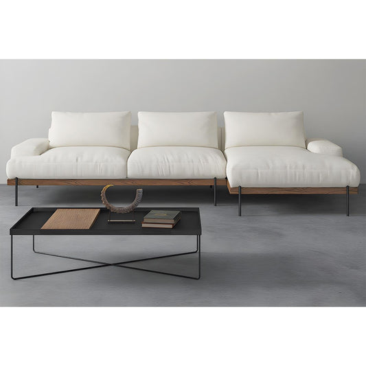 Beyaz Keten Sağ Köşe Koltuk - Soho 249