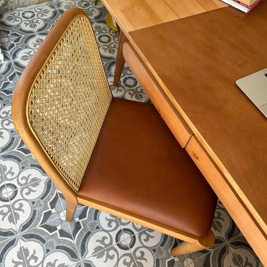 Deri Oturumlu Ahşap Yemek Sandalyesi - Soho 421