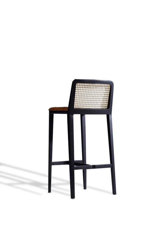 Doğal Ahşap - Deri Bar Sandalyesi - Soho 221