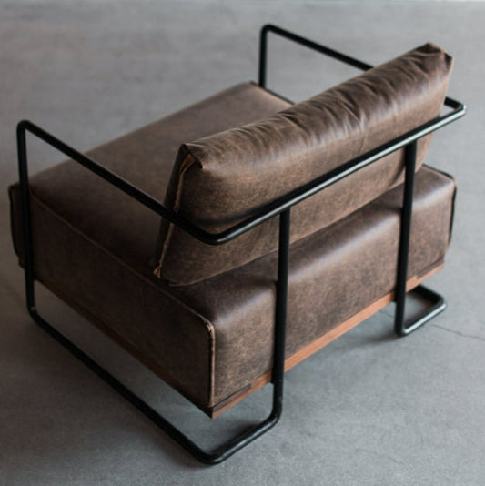 Gerçek Deri Doğal Ahşap Berjer - Soho 272