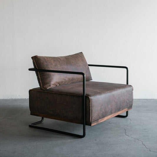 Gerçek Deri Doğal Ahşap Berjer - Soho 272