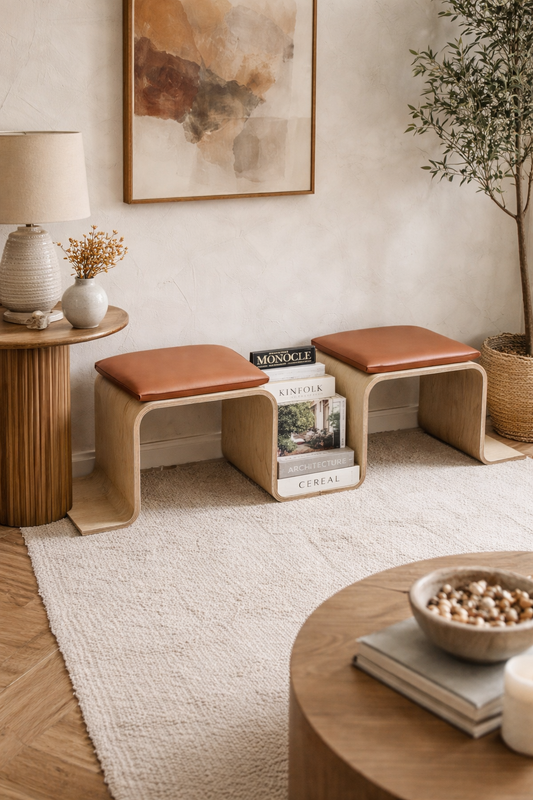 Doğal Ahşap Deri Bench - Soho 562