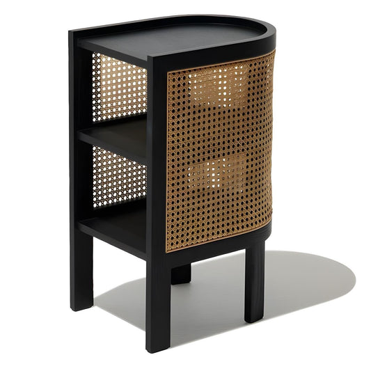 Siyah Doğal Ahşap Hazeran Yan Sehpa - Soho 236