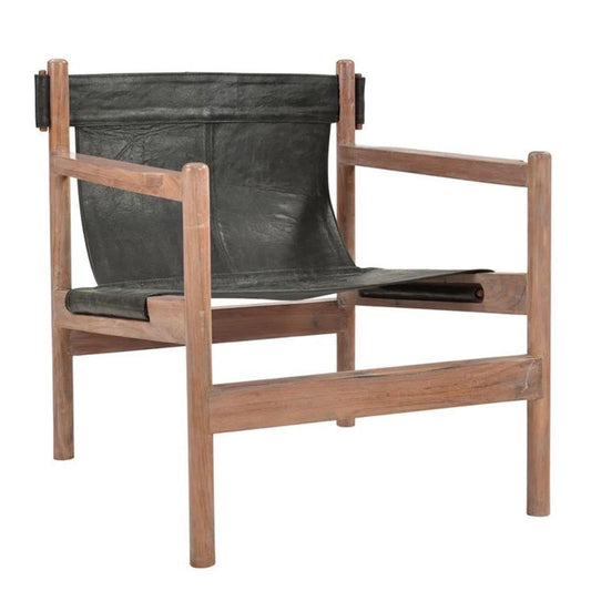 Siyah Gerçek Deri Safari Berjer - Soho 310