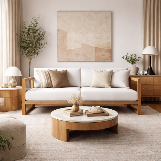 Doğal Ahşap İkili Koltuk - Soho 255